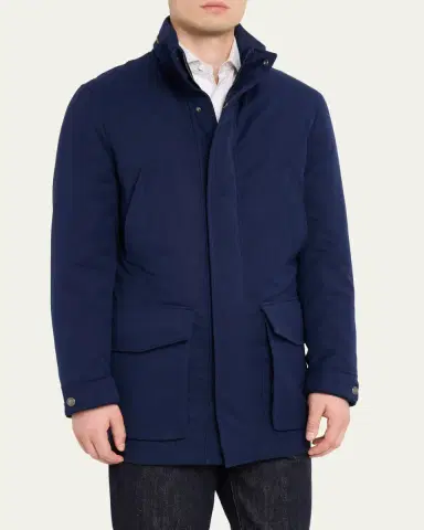 Brunello Cucinelli Men's Water-Resistant Flap-Pocket Field Jacket | Thumbnail 4 Brunello Cucinelli Men's Water-Resistant Flap-Pocket Field Jacket | Thumbnail 4