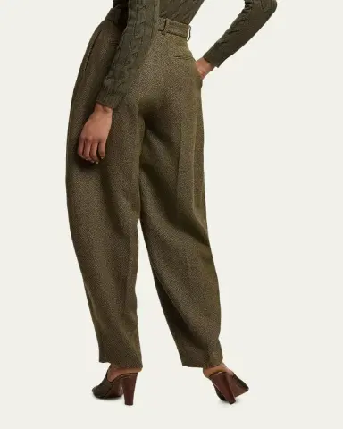 Ralph Lauren Collection Herringbone Barrel-Leg Trousers | Thumbnail 3 Ralph Lauren Collection Herringbone Barrel-Leg Trousers | Thumbnail 3