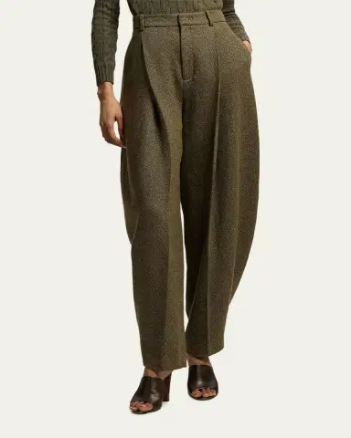 Ralph Lauren Collection Herringbone Barrel-Leg Trousers | Thumbnail 4 Ralph Lauren Collection Herringbone Barrel-Leg Trousers | Thumbnail 4