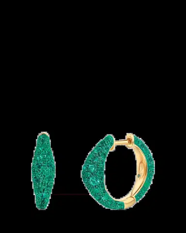 Graziela Gems 18K Emerald Bahia Hoop Earrings | Thumbnail 2 Graziela Gems 18K Emerald Bahia Hoop Earrings | Thumbnail 2