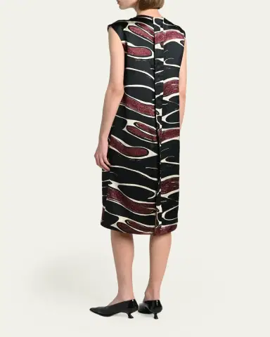 Marni Abstract Wave Sleeveless Midi Dress | Thumbnail 3 Marni Abstract Wave Sleeveless Midi Dress | Thumbnail 3