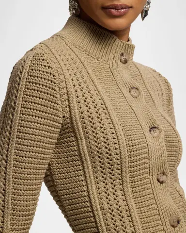 Ralph Lauren Collection Cotton-Blend Mockneck Cardigan | Thumbnail 5 Ralph Lauren Collection Cotton-Blend Mockneck Cardigan | Thumbnail 5