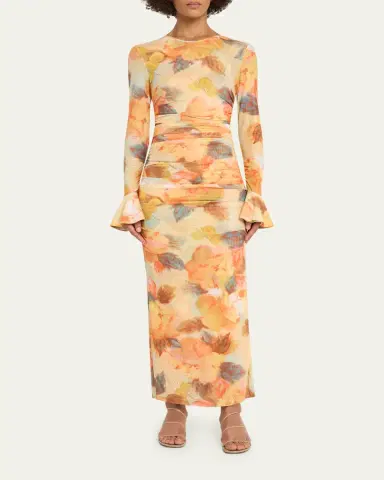Cinq à Sept Neriah Watercolor Floral Mesh Maxi Dress | Thumbnail 2 Cinq à Sept Neriah Watercolor Floral Mesh Maxi Dress | Thumbnail 2