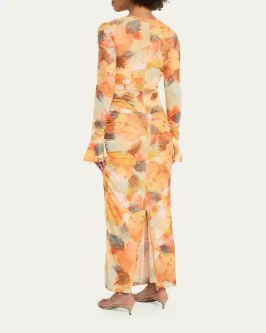 Cinq à Sept Neriah Watercolor Floral Mesh Maxi Dress | Thumbnail 3 Cinq à Sept Neriah Watercolor Floral Mesh Maxi Dress | Thumbnail 3
