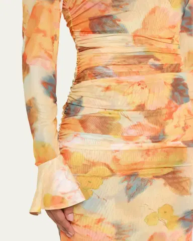 Cinq à Sept Neriah Watercolor Floral Mesh Maxi Dress | Thumbnail 5 Cinq à Sept Neriah Watercolor Floral Mesh Maxi Dress | Thumbnail 5