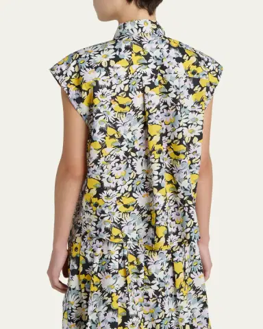 Marni Floral Tie-Neck Blouse | Thumbnail 3 Marni Floral Tie-Neck Blouse | Thumbnail 3