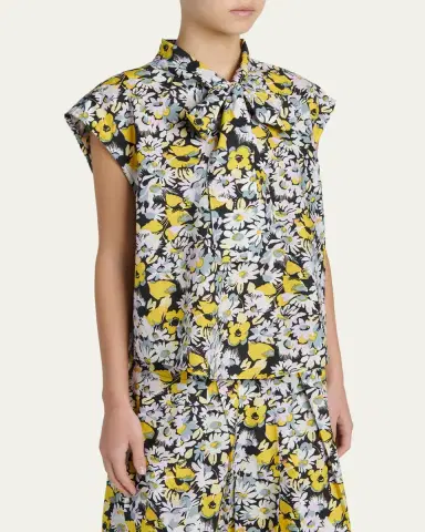 Marni Floral Tie-Neck Blouse | Thumbnail 4 Marni Floral Tie-Neck Blouse | Thumbnail 4