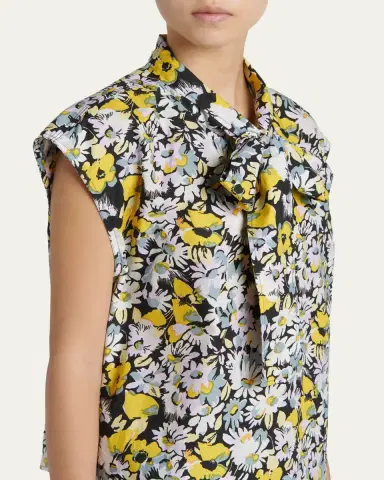 Marni Floral Tie-Neck Blouse | Thumbnail 5 Marni Floral Tie-Neck Blouse | Thumbnail 5