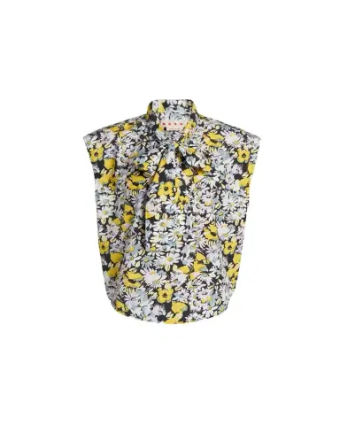 Marni Floral Tie-Neck Blouse | Thumbnail 1 Marni Floral Tie-Neck Blouse | Thumbnail 1