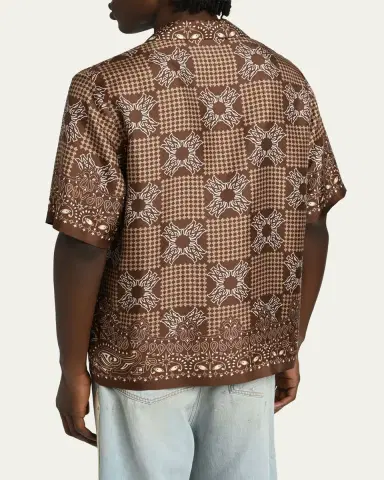 Amiri Men's Silk MA Quad Paisley Short-Sleeve Shirt | Thumbnail 3 Amiri Men's Silk MA Quad Paisley Short-Sleeve Shirt | Thumbnail 3