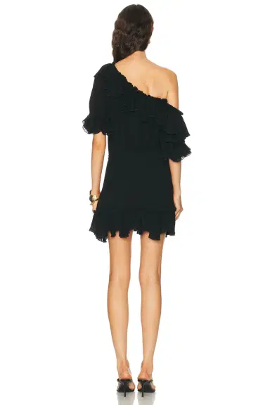 Saint Laurent Asymmetric Mini Dress | Thumbnail 5 Saint Laurent Asymmetric Mini Dress | Thumbnail 5