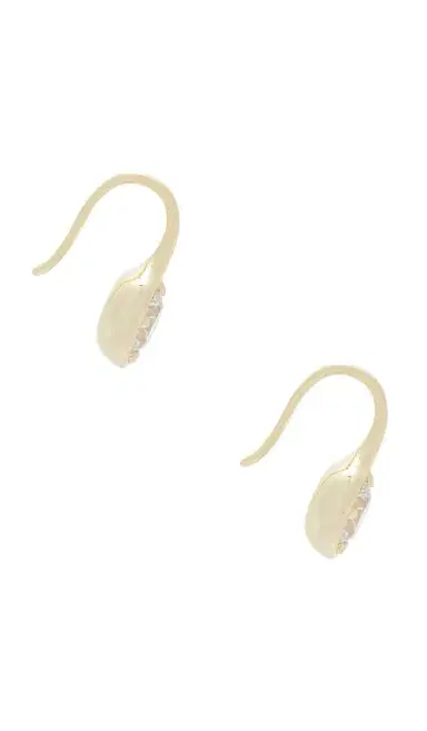 By Adina Eden Cz Rounded Bezel Fish Hook Huggie Earring | Thumbnail 2 By Adina Eden Cz Rounded Bezel Fish Hook Huggie Earring | Thumbnail 2