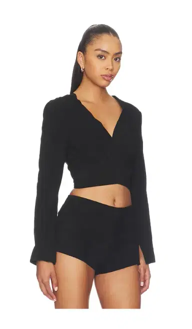 Understated Leather x REVOLVE Long Sleeve Wrap Top | Thumbnail 2 Understated Leather x REVOLVE Long Sleeve Wrap Top | Thumbnail 2