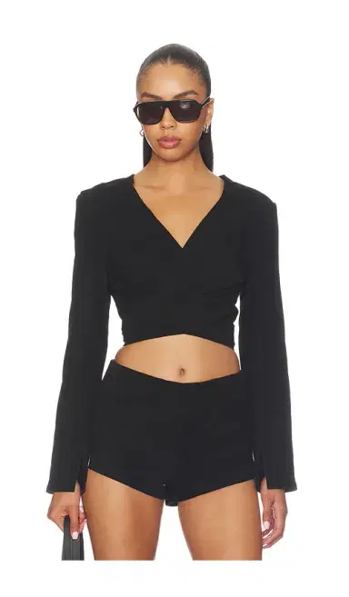 Understated Leather x REVOLVE Long Sleeve Wrap Top | Thumbnail 1 Understated Leather x REVOLVE Long Sleeve Wrap Top | Thumbnail 1
