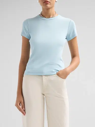 Vince Women's Crewneck Pima Cotton T-Shirt - Del Mar - Size XXS | Thumbnail 4 Vince Women's Crewneck Pima Cotton T-Shirt - Del Mar - Size XXS | Thumbnail 4