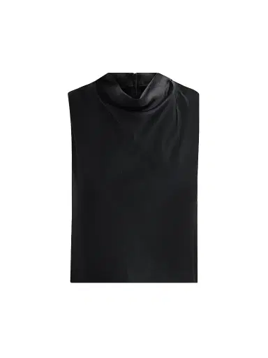Vince Women's Satin Cowlneck Crop Top - Black - Size XS | Thumbnail 1 Vince Women's Satin Cowlneck Crop Top - Black - Size XS | Thumbnail 1