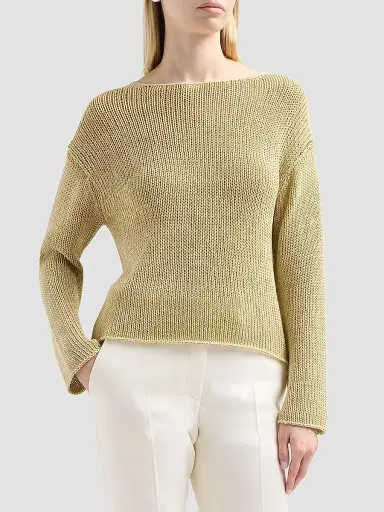 Vince Women's Coated Stretch-Cotton Knit Sweater | Thumbnail 4 Vince Women's Coated Stretch-Cotton Knit Sweater | Thumbnail 4