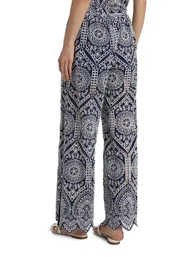 Generation Love Women's Fifi Eyelet Cotton Wide-Leg Pants - Navy White - Size XL | Thumbnail 5 Generation Love Women's Fifi Eyelet Cotton Wide-Leg Pants - Navy White - Size XL | Thumbnail 5