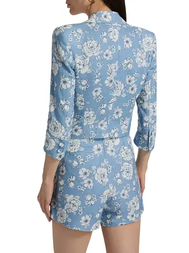 Generation Love Women's Emmeline Floral Linen Crop Blazer | Thumbnail 5 Generation Love Women's Emmeline Floral Linen Crop Blazer | Thumbnail 5