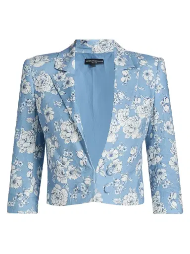 Generation Love Women's Emmeline Floral Linen Crop Blazer | Thumbnail 1 Generation Love Women's Emmeline Floral Linen Crop Blazer | Thumbnail 1
