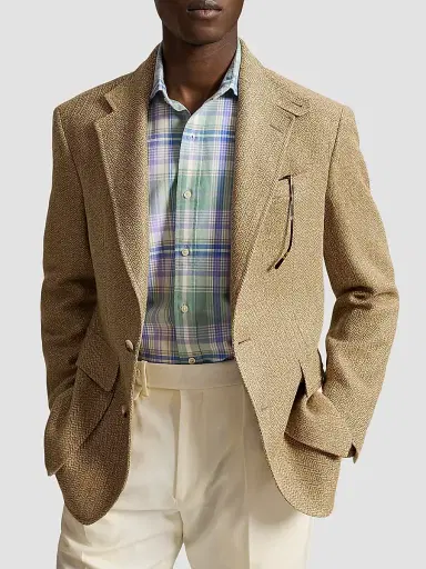 Polo Ralph Lauren Men's Herringbone Single-Breasted Sport Jacket - Tan | Thumbnail 4 Polo Ralph Lauren Men's Herringbone Single-Breasted Sport Jacket - Tan | Thumbnail 4