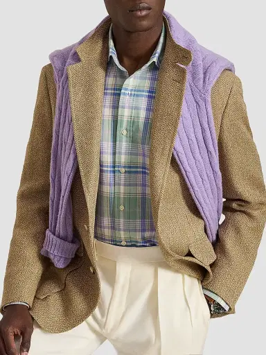 Polo Ralph Lauren Men's Herringbone Single-Breasted Sport Jacket - Tan | Thumbnail 7 Polo Ralph Lauren Men's Herringbone Single-Breasted Sport Jacket - Tan | Thumbnail 7