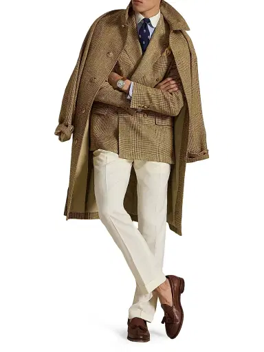 Polo Ralph Lauren Men's Glen Plaid Double-Breasted Sport Jacket - Brown Tan | Thumbnail 2 Polo Ralph Lauren Men's Glen Plaid Double-Breasted Sport Jacket - Brown Tan | Thumbnail 2