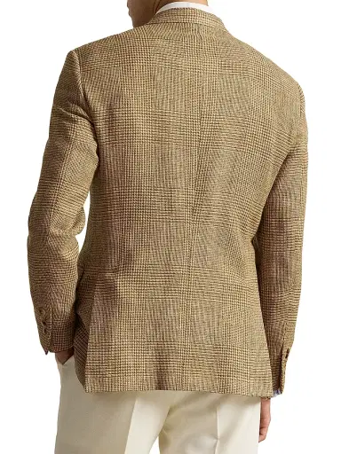 Polo Ralph Lauren Men's Glen Plaid Double-Breasted Sport Jacket - Brown Tan | Thumbnail 4 Polo Ralph Lauren Men's Glen Plaid Double-Breasted Sport Jacket - Brown Tan | Thumbnail 4