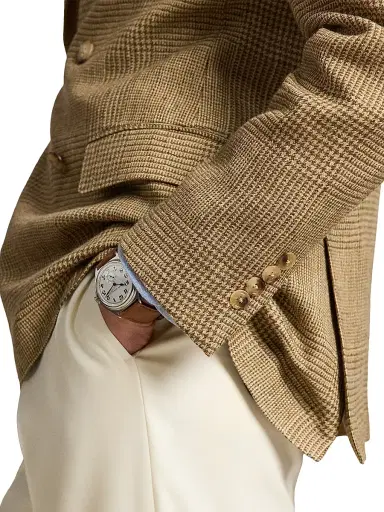 Polo Ralph Lauren Men's Glen Plaid Double-Breasted Sport Jacket - Brown Tan | Thumbnail 5 Polo Ralph Lauren Men's Glen Plaid Double-Breasted Sport Jacket - Brown Tan | Thumbnail 5