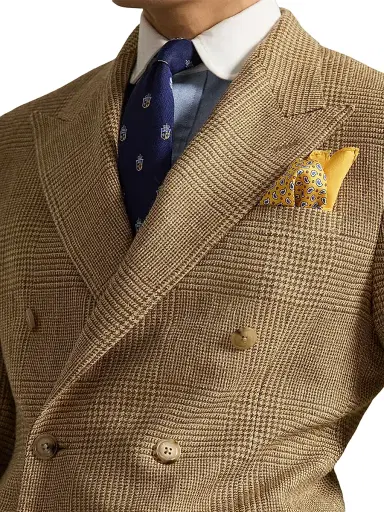 Polo Ralph Lauren Men's Glen Plaid Double-Breasted Sport Jacket - Brown Tan | Thumbnail 6 Polo Ralph Lauren Men's Glen Plaid Double-Breasted Sport Jacket - Brown Tan | Thumbnail 6