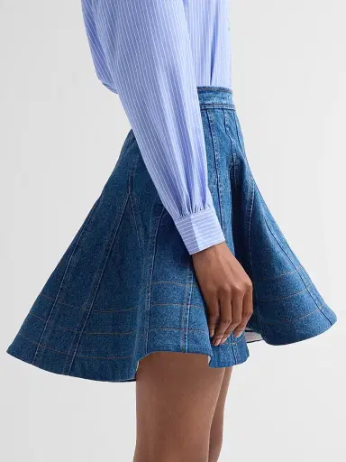 Aknvas Women's Kalle Godet Denim Mini Skirt | Thumbnail 5 Aknvas Women's Kalle Godet Denim Mini Skirt | Thumbnail 5