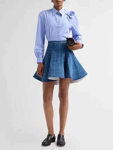 Aknvas Women's Flor Pinstriped Cotton Shirt - Blue And White - Size XL | Thumbnail 2 Aknvas Women's Flor Pinstriped Cotton Shirt - Blue And White - Size XL | Thumbnail 2