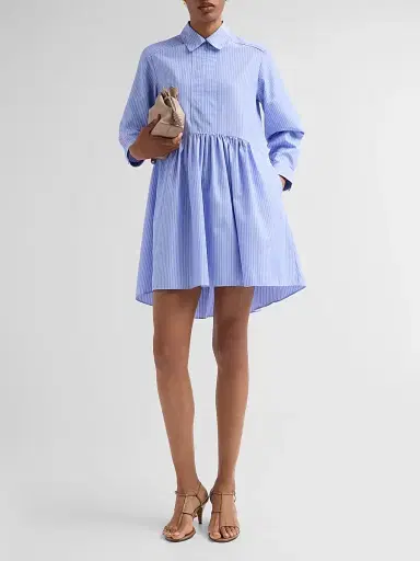Aknvas Women's Kate Poplin Mini Shirtdress - Blue And White - Size Large | Thumbnail 2 Aknvas Women's Kate Poplin Mini Shirtdress - Blue And White - Size Large | Thumbnail 2