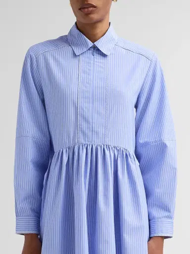 Aknvas Women's Kate Poplin Mini Shirtdress - Blue And White - Size Large | Thumbnail 5 Aknvas Women's Kate Poplin Mini Shirtdress - Blue And White - Size Large | Thumbnail 5