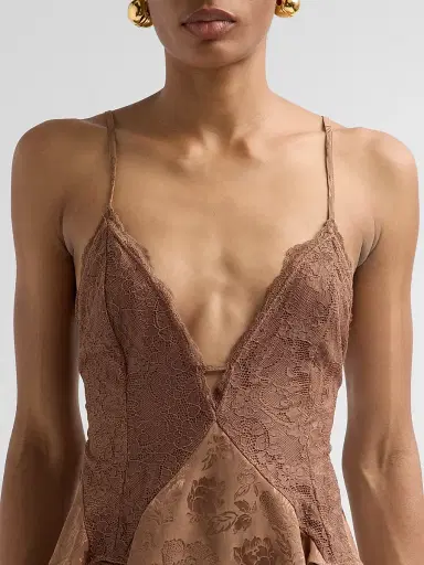Ronny Kobo Women's Danielle Floral Lace Silk-Blend Tank - Brown - Size XL | Thumbnail 5 Ronny Kobo Women's Danielle Floral Lace Silk-Blend Tank - Brown - Size XL | Thumbnail 5