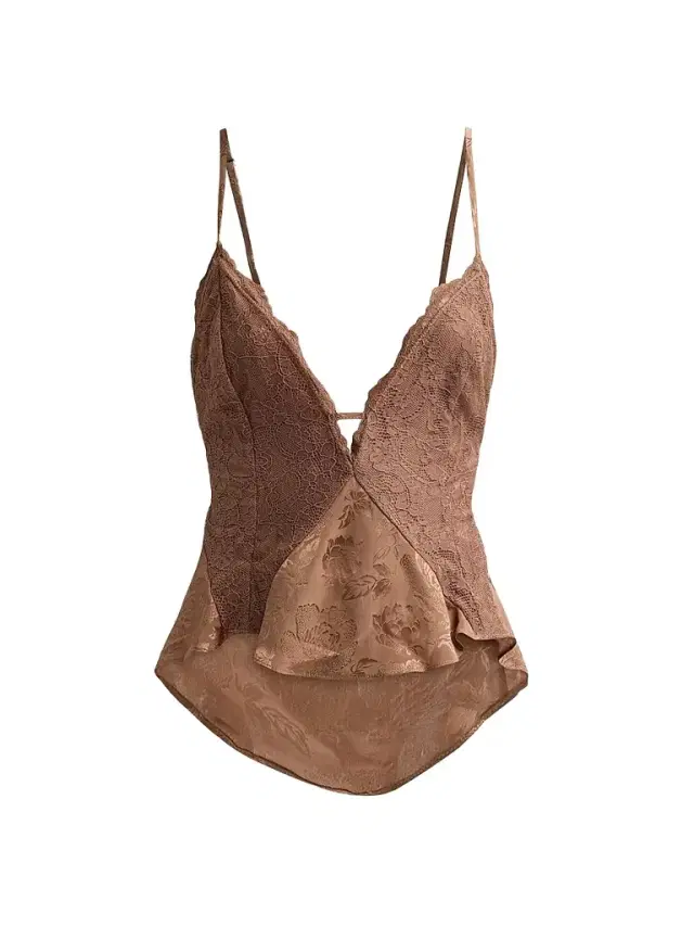 Women's Danielle Floral Lace Silk-Blend Tank - Brown Women's Danielle Floral Lace Silk-Blend Tank - Brown