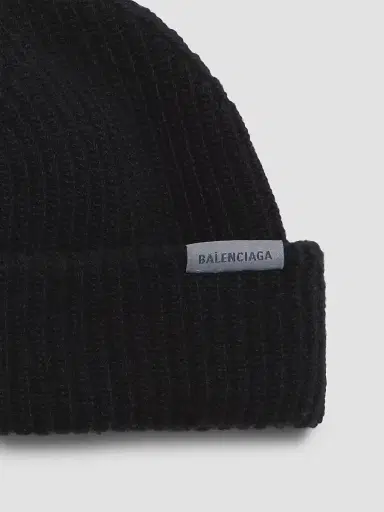 Balenciaga Men's Wool Beanie - Black | Thumbnail 3 Balenciaga Men's Wool Beanie - Black | Thumbnail 3