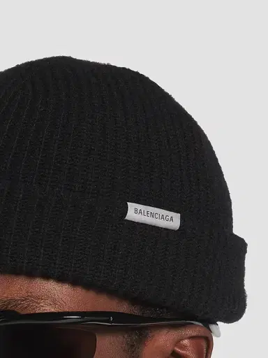 Balenciaga Men's Wool Beanie - Black | Thumbnail 5 Balenciaga Men's Wool Beanie - Black | Thumbnail 5