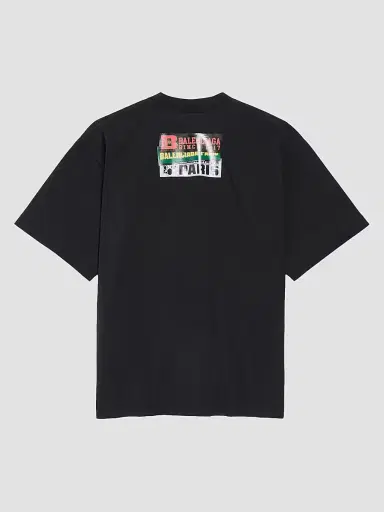 Balenciaga Men's Bumper Stickers Medium Fit T-Shirt - Black - Size XS | Thumbnail 2 Balenciaga Men's Bumper Stickers Medium Fit T-Shirt - Black - Size XS | Thumbnail 2