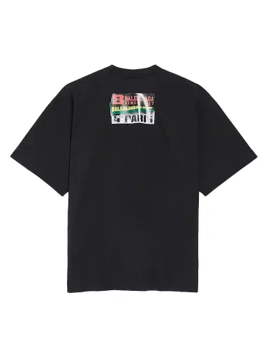 Balenciaga Men's Bumper Stickers Medium Fit T-Shirt - Black - Size XS | Thumbnail 1 Balenciaga Men's Bumper Stickers Medium Fit T-Shirt - Black - Size XS | Thumbnail 1