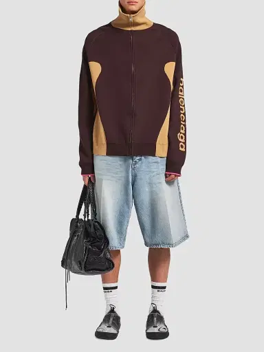 Balenciaga Men's Denim Stay Press Shorts - Bleach Light Blue | Thumbnail 2 Balenciaga Men's Denim Stay Press Shorts - Bleach Light Blue | Thumbnail 2