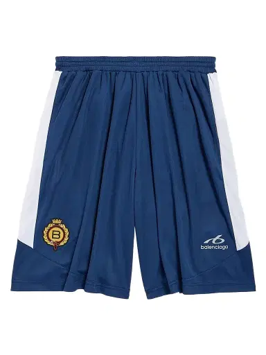 Balenciaga Men's Soccer Baggy Shorts - Navy - Size Large | Thumbnail 1 Balenciaga Men's Soccer Baggy Shorts - Navy - Size Large | Thumbnail 1