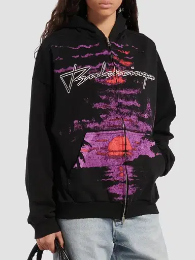 Balenciaga Women's Dream Zip-Up Hoodie - Black | Thumbnail 2 Balenciaga Women's Dream Zip-Up Hoodie - Black | Thumbnail 2