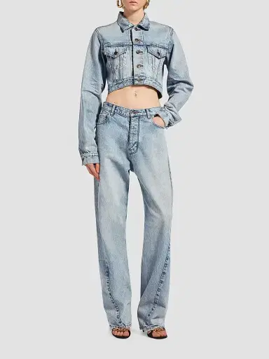 Balenciaga Women's Twisted Seam Jeans - Bleach Light Blue | Thumbnail 2 Balenciaga Women's Twisted Seam Jeans - Bleach Light Blue | Thumbnail 2