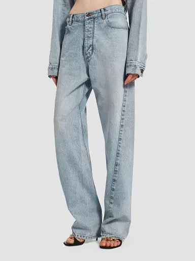 Balenciaga Women's Twisted Seam Jeans - Bleach Light Blue | Thumbnail 3 Balenciaga Women's Twisted Seam Jeans - Bleach Light Blue | Thumbnail 3