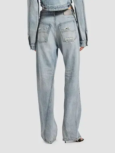 Balenciaga Women's Twisted Seam Jeans - Bleach Light Blue | Thumbnail 5 Balenciaga Women's Twisted Seam Jeans - Bleach Light Blue | Thumbnail 5
