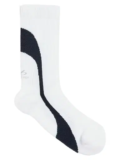 Balenciaga Men's Techwear Technical Socks - White Navy - Size Large | Thumbnail 1 Balenciaga Men's Techwear Technical Socks - White Navy - Size Large | Thumbnail 1