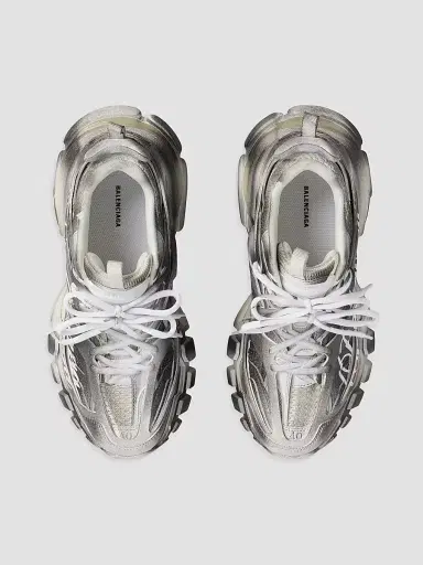 Balenciaga Women's Track Stencil Logo Sneakers - Black White | Thumbnail 4 Balenciaga Women's Track Stencil Logo Sneakers - Black White | Thumbnail 4