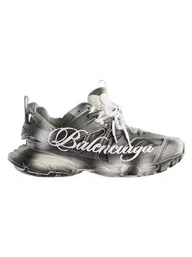 Balenciaga Women's Track Stencil Logo Sneakers - Black White | Thumbnail 1 Balenciaga Women's Track Stencil Logo Sneakers - Black White | Thumbnail 1