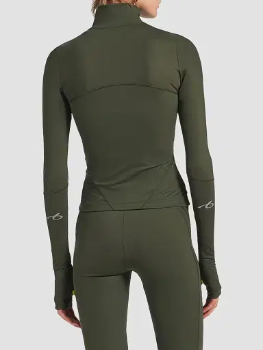 Balenciaga Women's Techwear Fitted Zip-Up Jacket - Khaki Lime | Thumbnail 5 Balenciaga Women's Techwear Fitted Zip-Up Jacket - Khaki Lime | Thumbnail 5